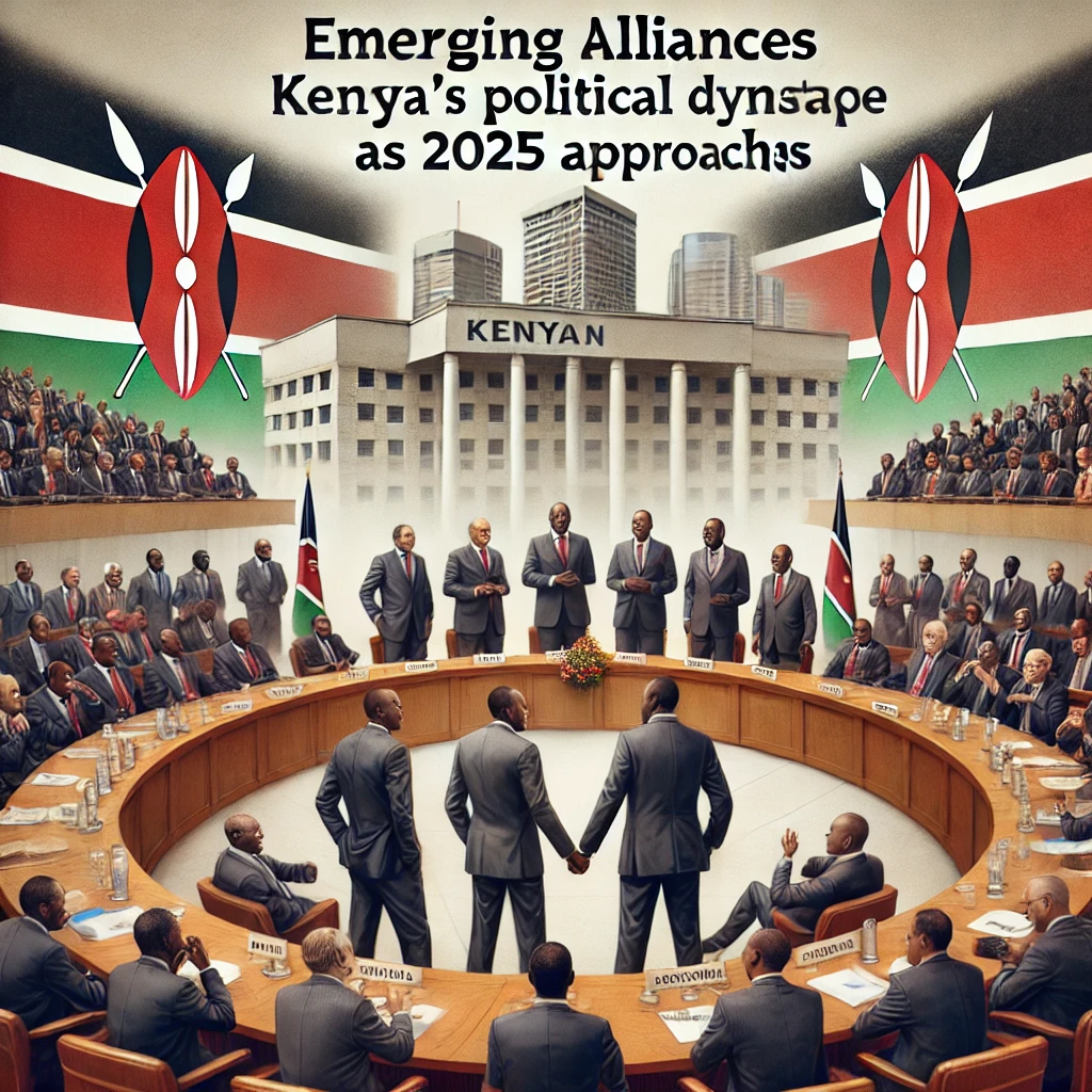 An image showing Kenyan politicians gathered in an assembly or conference setting symbolizing emerging