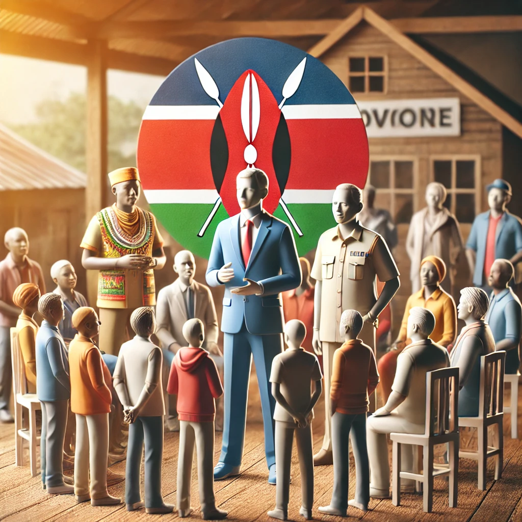 An image showing a regional leader or governor addressing a community gathering in Kenya